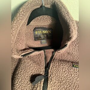 FILSON Olive / Tan Sherpa Fleece Vest  / Mens size Medium 🥾🥾🥾🥾🥾🥾🥾